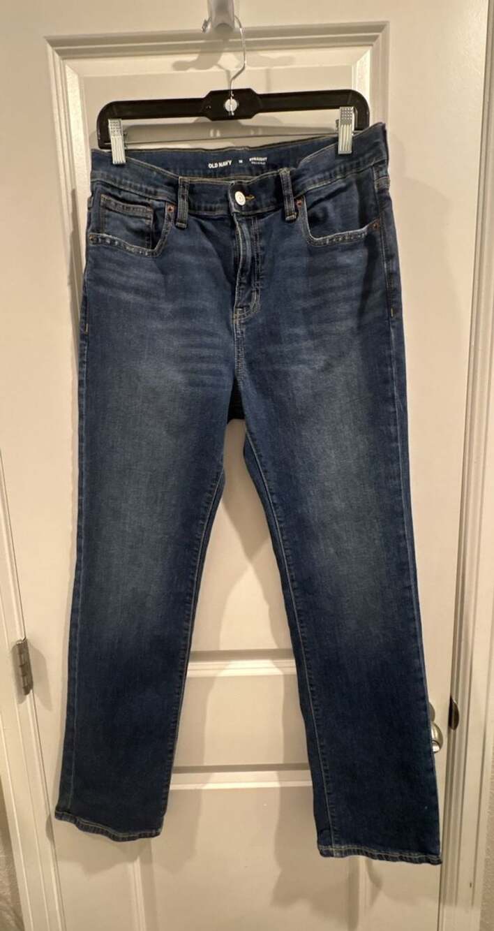 Old Navy Straight Built-In Flex Jeans Dark Wash Denim